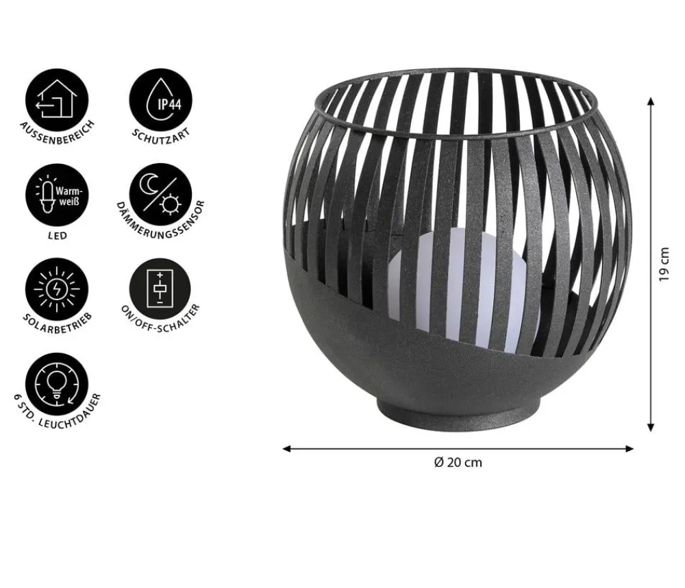 Dehner Solar-Lampe Mina, ca. Ø20/H19 cm Discount