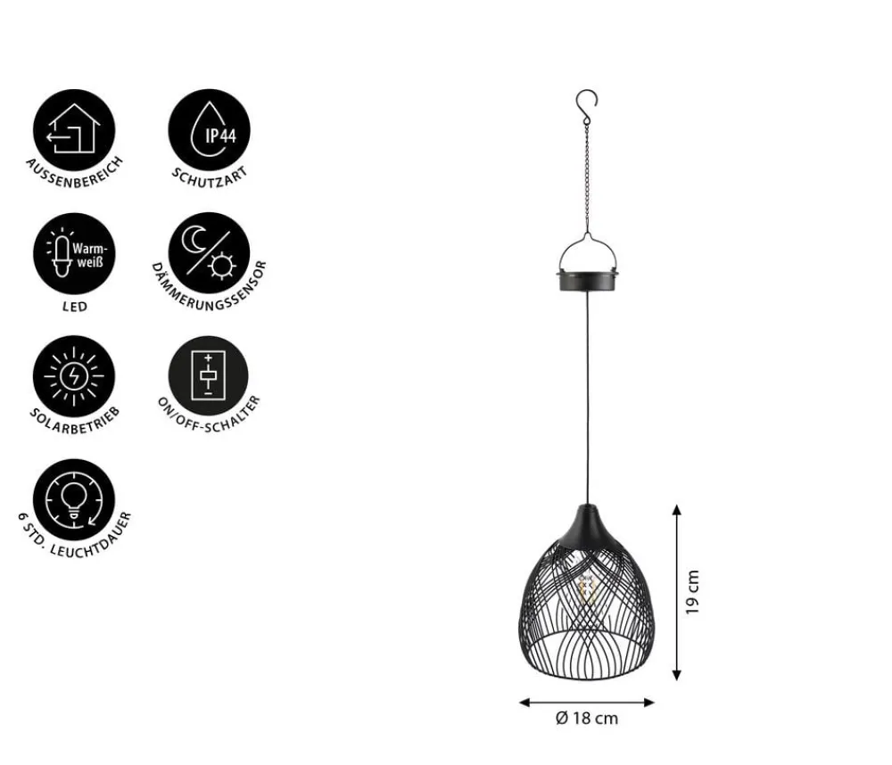 Dehner Solarleuchten > Solar-Lampe Romy, ca. Ø18/H19 cm