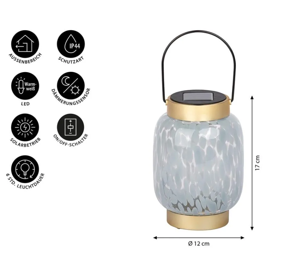 Dehner Solar-Laterne Lea, ca. Ø12/H17 cm Outlet