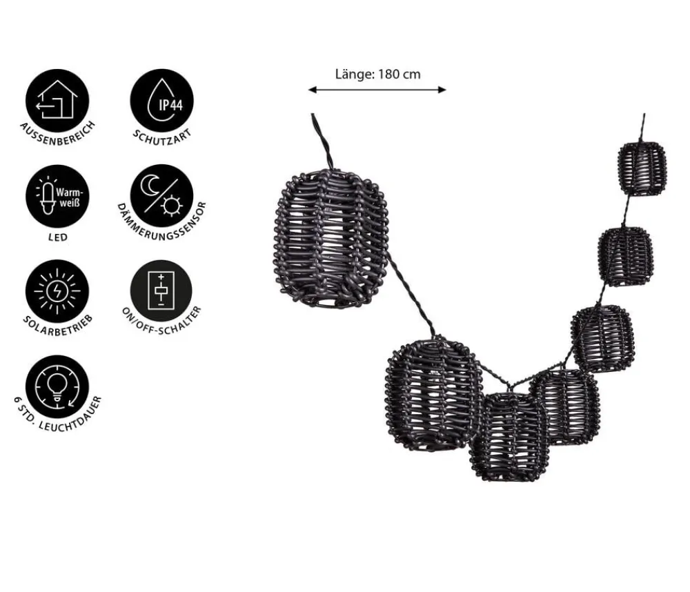 Dehner Solar-Lichterkette Lira, ca. L180 cm Online
