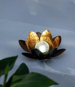 Dehner Solarleuchten|Dekoartikel > Solar-Lotus, ca. Ø27/H12 cm