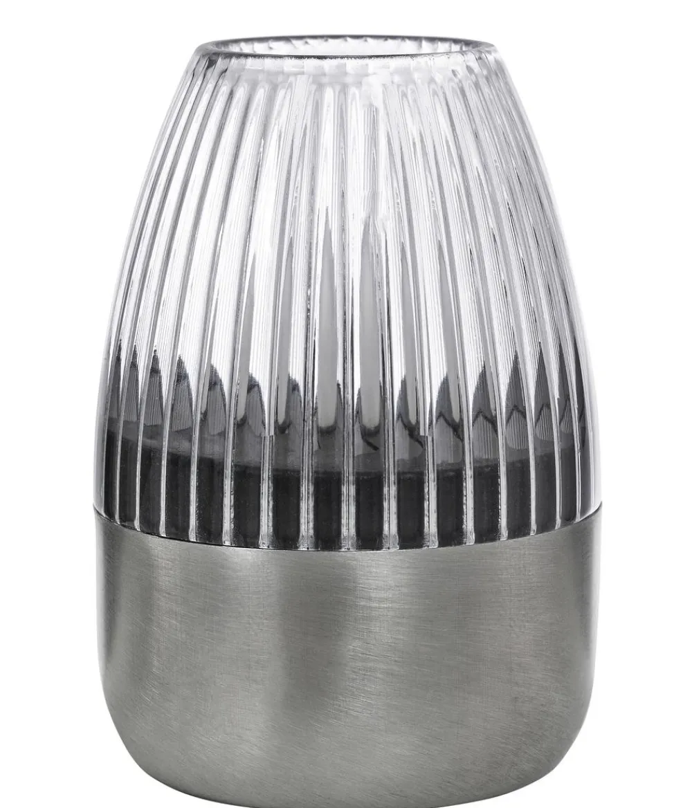 Dehner Solarleuchten - Solar-Tischleuchte, gerillt, ca. Ø6,1/H8,8 cm