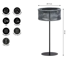 Dehner Solarleuchten > Solar-Tischleuchte Tyra, ca. Ø17/H35 cm