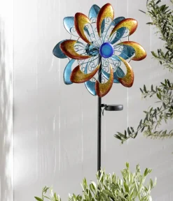 Dehner Solarleuchten - Solar-Windrad Molino, ca. Ø35/H128 cm