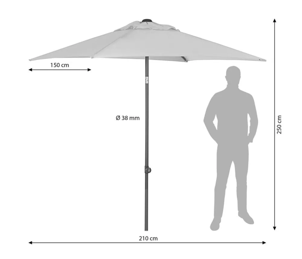 Dehner Sonnenschirme > Sonnenschirm Andros, rechteckig, ca. B210/T150 cm