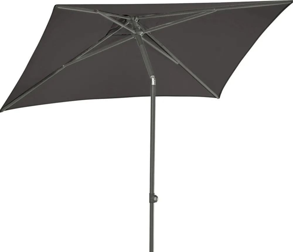 Dehner Sonnenschirm Andros, rechteckig, ca. B210/T150 cm Dunkelgrau Hot