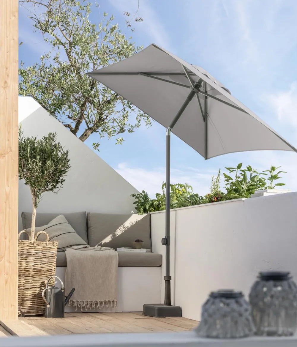 Dehner Sonnenschirme - Sonnenschirm Andros, rechteckig, ca. B210/T150 cm Taupe
