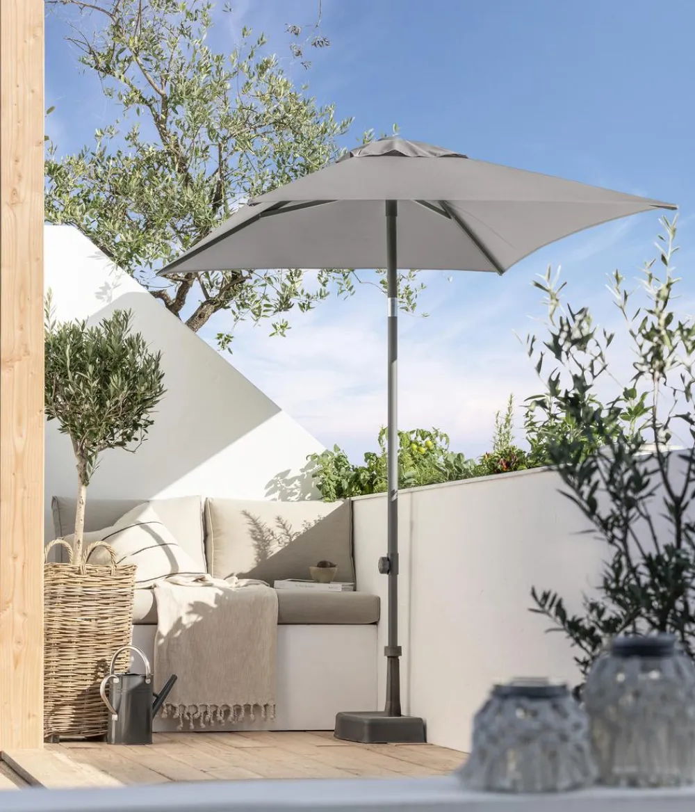 Dehner Sonnenschirme - Sonnenschirm Andros, rechteckig, ca. B210/T150 cm Taupe