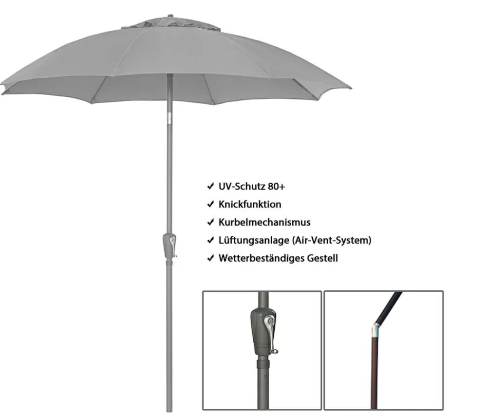 Dehner Sonnenschirm Kos, rund, ca. Ø220 cm Creme Outlet