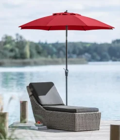 Dehner Sonnenschirm Kos, rund, ca. Ø220 cm Dunkelrot Sale