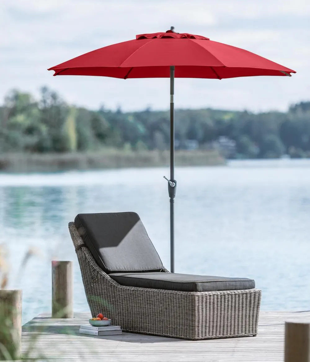 Dehner Sonnenschirm Kos, rund, ca. Ø220 cm Dunkelrot Sale