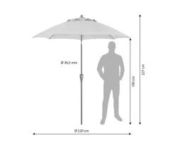 Dehner Sonnenschirme - Sonnenschirm Kos, rund, ca. Ø220 cm Taupe