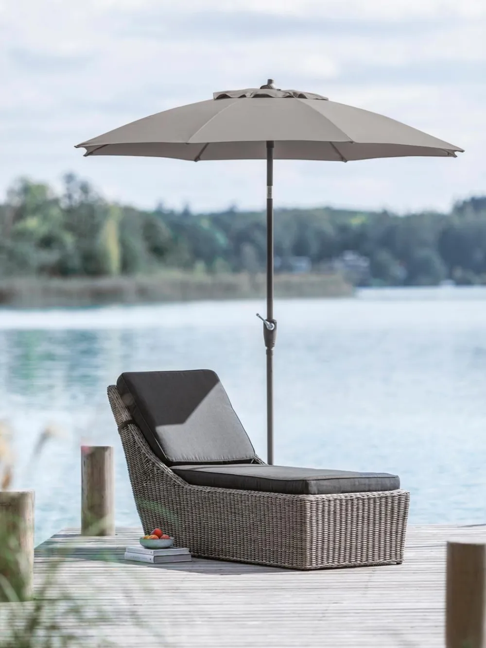 Dehner Sonnenschirme - Sonnenschirm Kos, rund, ca. Ø220 cm Taupe