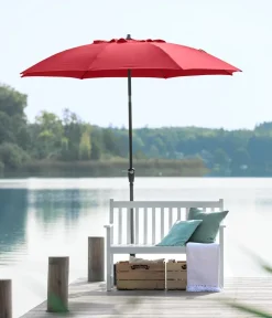 Dehner Sonnenschirm Paros, rund, ca. Ø250 cm Dunkelrot Outlet