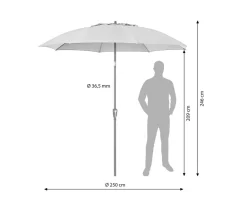Dehner Sonnenschirme - Sonnenschirm Paros, rund, ca. Ø250 cm Creme