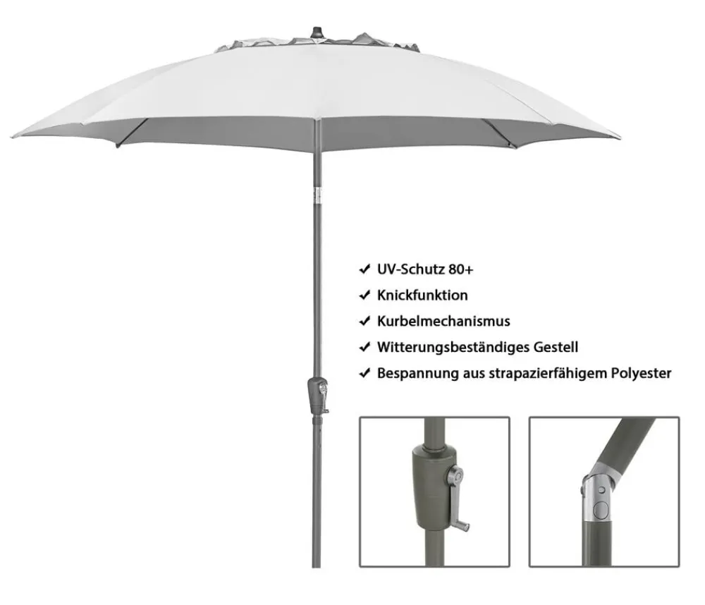 Dehner Sonnenschirme - Sonnenschirm Paros, rund, ca. Ø250 cm Creme
