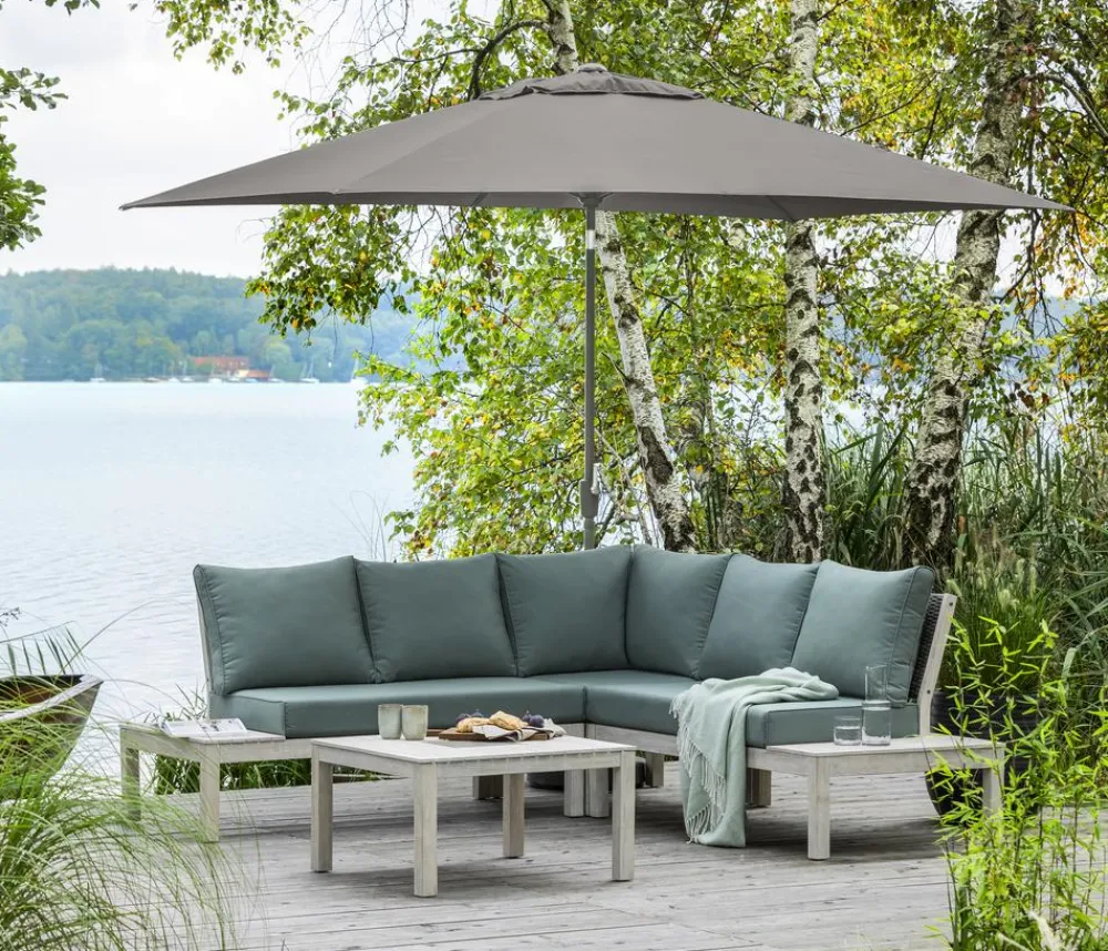 Dehner Sonnenschirm Samos, rechteckig, ca. B300/T200 cm Taupe Best
