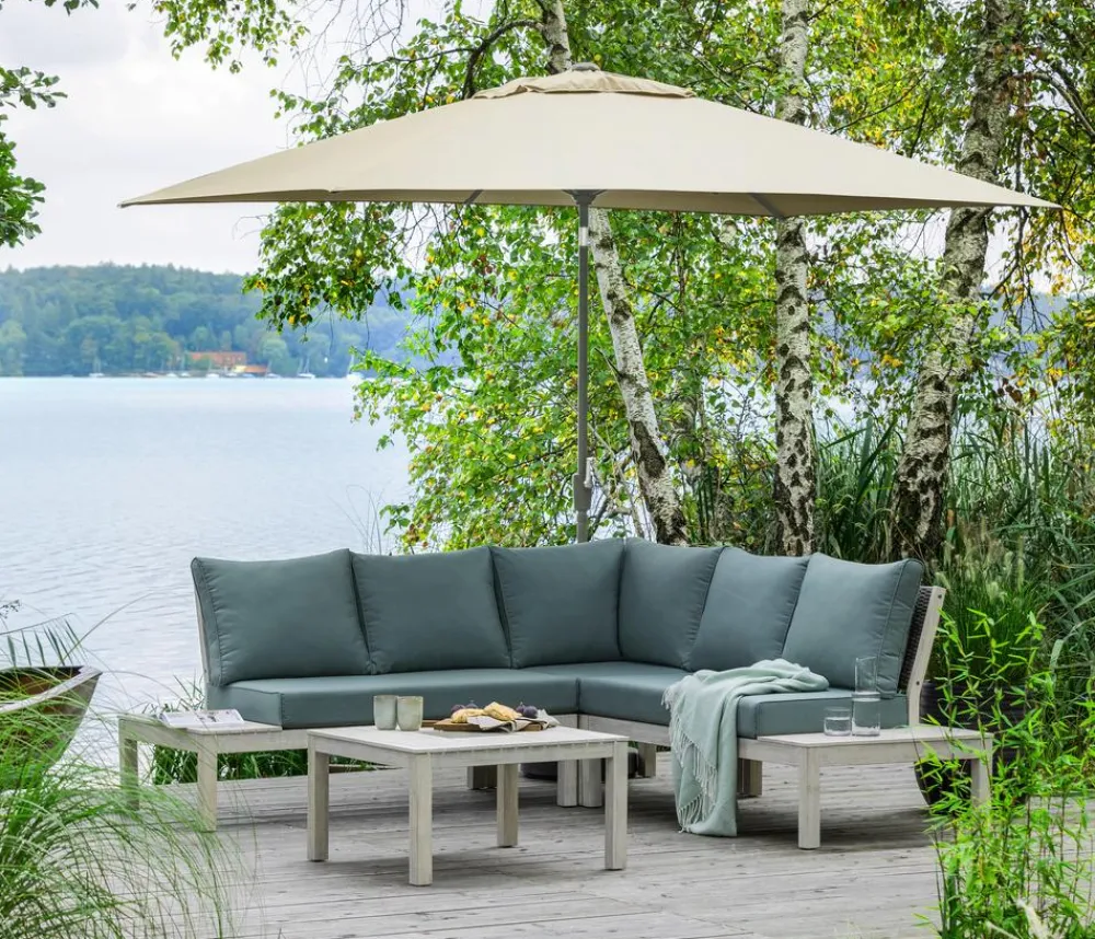 Dehner Sonnenschirme - Sonnenschirm Samos, rechteckig, ca. B300/T200 cm Creme