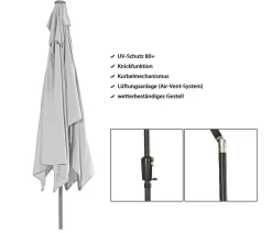 Dehner Sonnenschirme - Sonnenschirm Samos, rechteckig, ca. B300/T200 cm Dunkelrot
