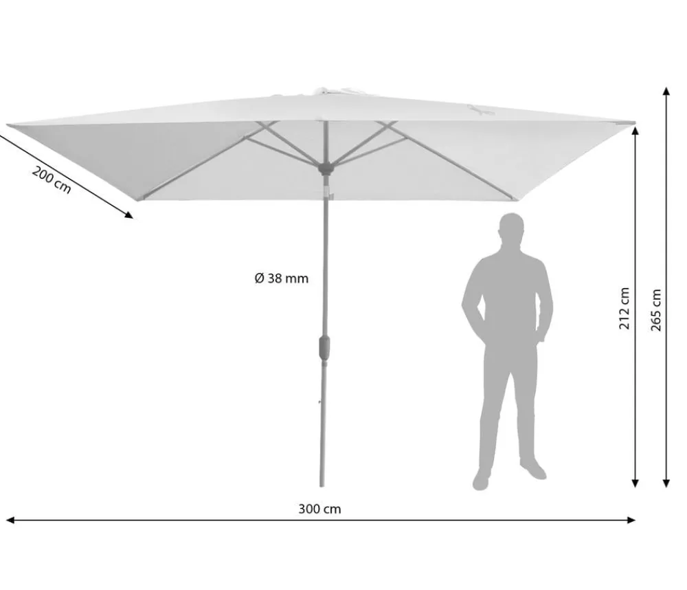 Dehner Sonnenschirme - Sonnenschirm Samos, rechteckig, ca. B300/T200 cm Dunkelrot