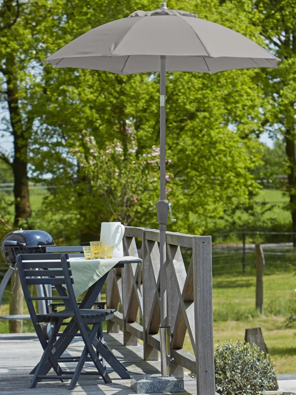 Dehner Balkonmöbel Aluminium|Sonnenschirme > Sonnenschirm Vido, rund, ca. Ø150 cm