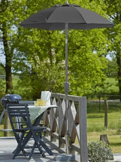 Dehner Sonnenschirm Vido, rund, ca. Ø150 cm Dunkelgrau Discount