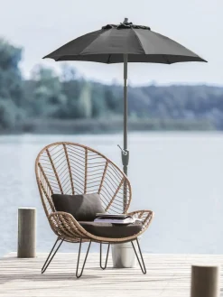 Dehner Sonnenschirm Vido, rund, ca. Ø150 cm Dunkelgrau Discount