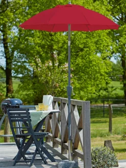 Dehner Sonnenschirm Vido, rund, ca. Ø150 cm Dunkelrot Sale