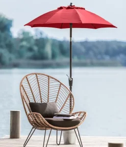Dehner Sonnenschirm Vido, rund, ca. Ø150 cm Dunkelrot Sale