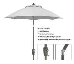 Dehner Balkonmöbel Aluminium|Sonnenschirme - Sonnenschirm Vido, rund, ca. Ø150 cm Creme