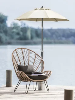 Dehner Balkonmöbel Aluminium|Sonnenschirme - Sonnenschirm Vido, rund, ca. Ø150 cm Creme
