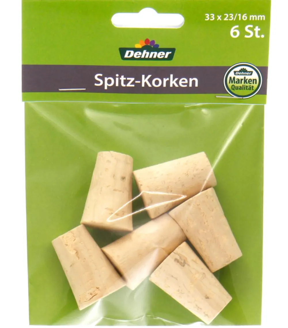 Dehner Saft- & Weinherstellung|Einkochautomaten & Zubehör > Spitzkorken Ø16/23/H33 mm, 6er-Set