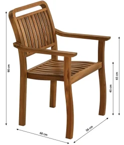 Dehner Stapelstühle|Gartenstühle Holz - Stapelsessel Lima Braun