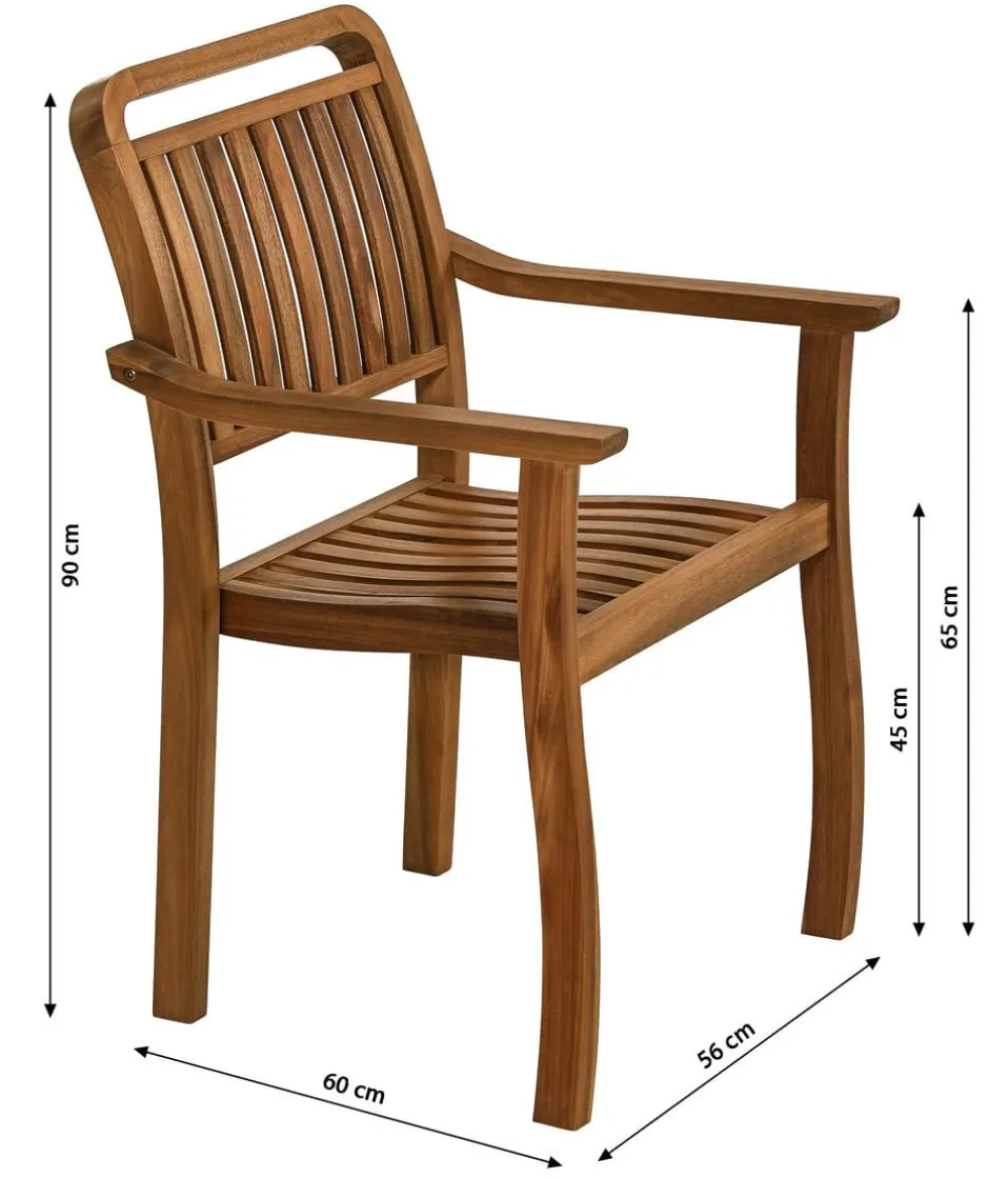 Dehner Stapelstühle|Gartenstühle Holz - Stapelsessel Lima Braun
