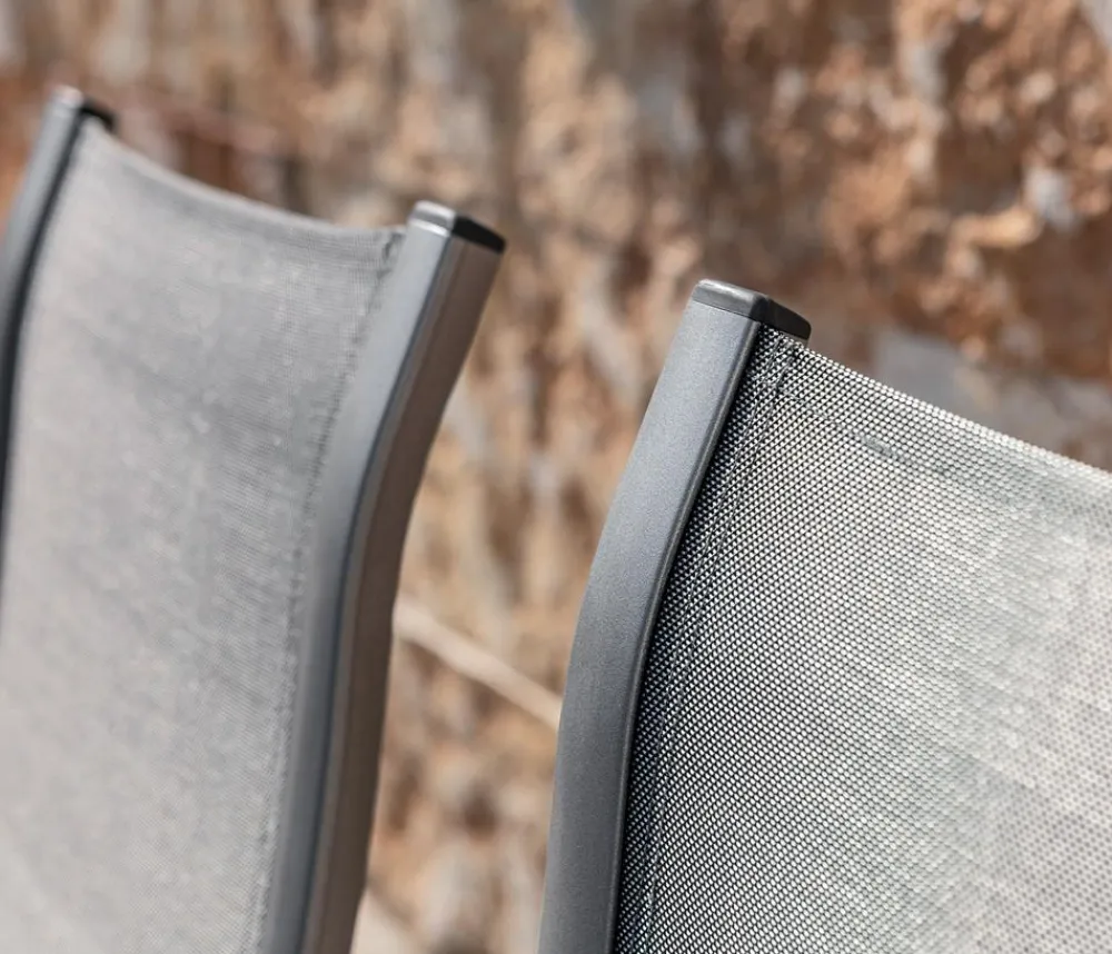Dehner Stapelstühle|Gartenstühle Aluminium - Stapelstuhl Hochlehner Chicago Grau