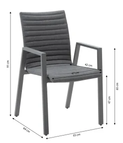 Dehner Stapelstühle|Gartenstühle Aluminium > Stapelstuhl Lugano