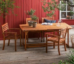 Dehner Stapelstühle|Gartenstühle Holz - Stapelstuhl Macao Hellbraun