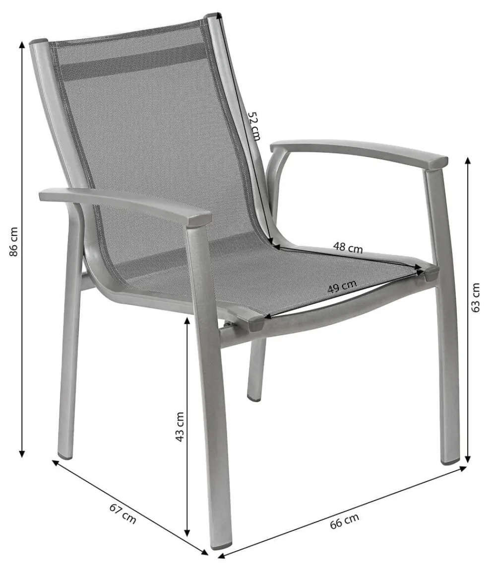 Dehner Stapelstühle|Gartenstühle Aluminium > Stapelstuhl Niederlehner Chicago