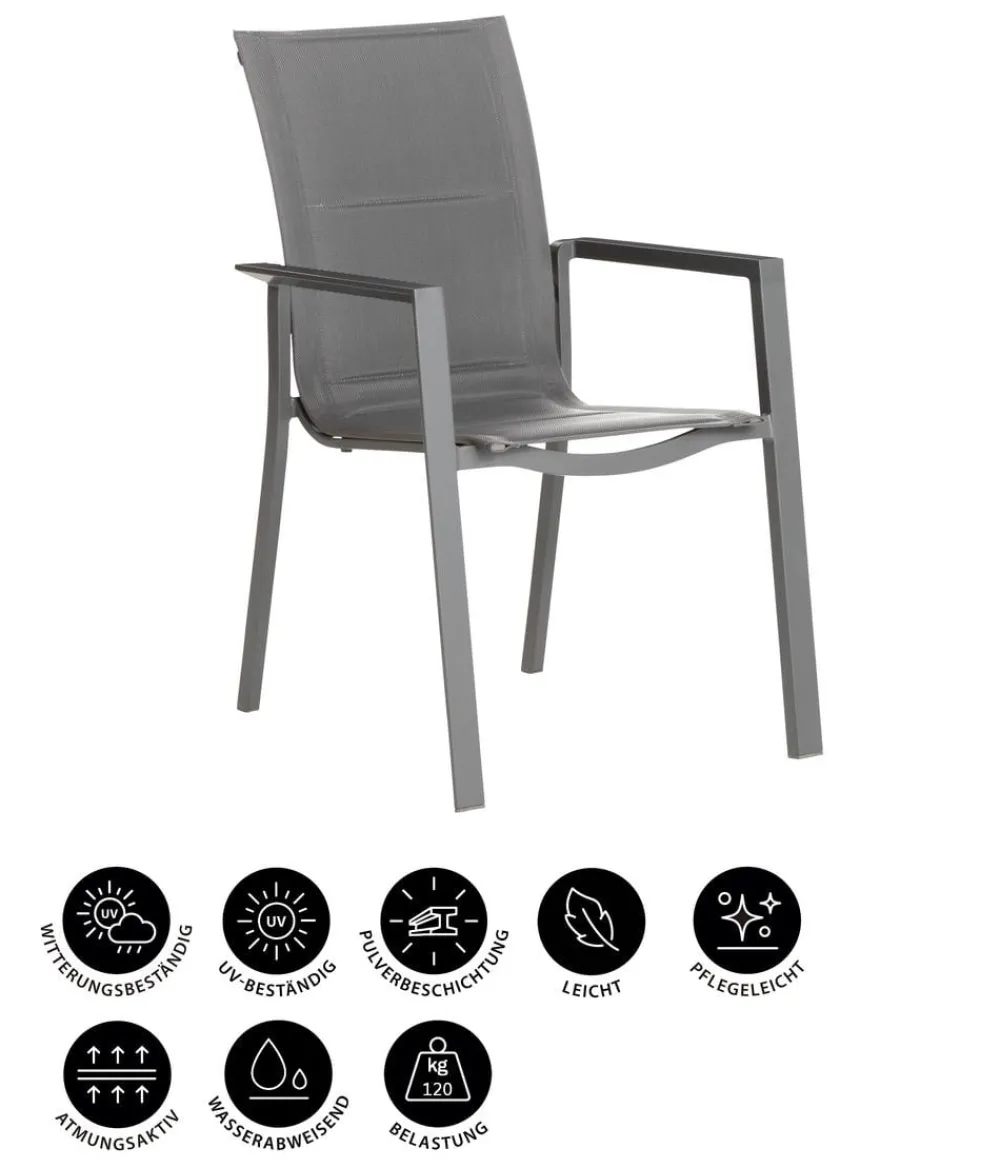 Dehner Stapelstühle|Gartenstühle Aluminium > Stapelstuhl Palermo