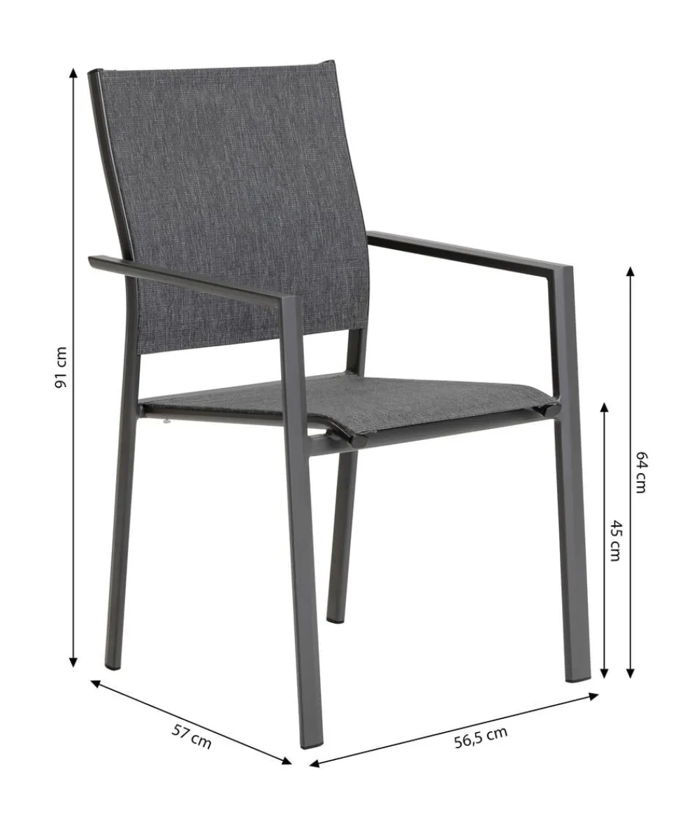 Dehner Stapelstuhl Pesaro Anthrazit New