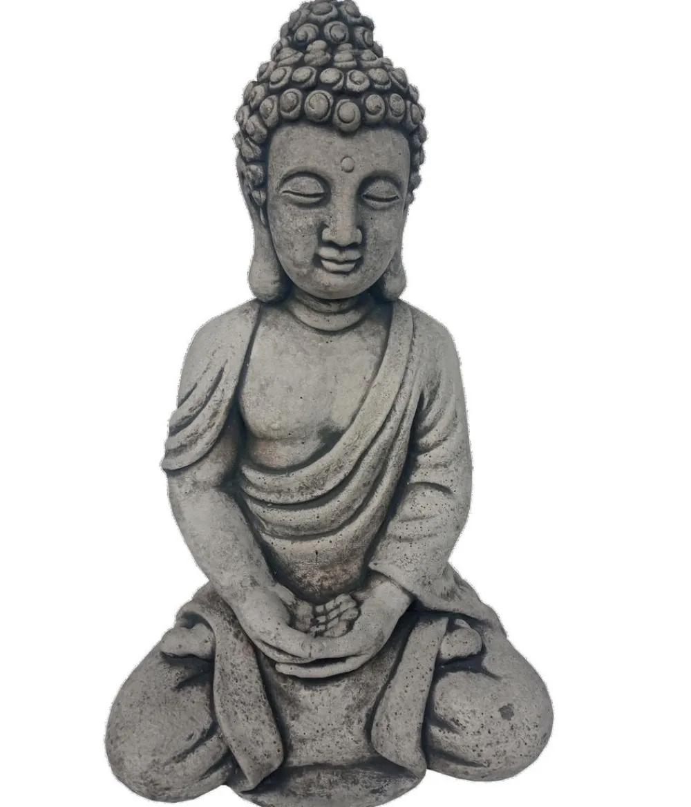 Dehner Stein-Buddha Mangala, ca. H41 cm Grau Sale