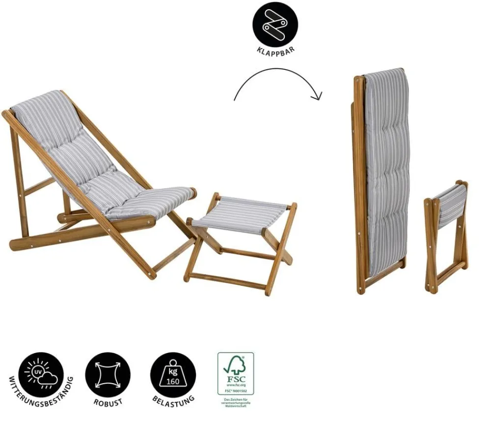 Dehner Balkonmöbel Holz|Gartenstühle Holz > Strandstuhl Macao