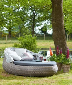 Dehner Sunlounger Florida, ca. B160/H160/T220 cm Braun Outlet