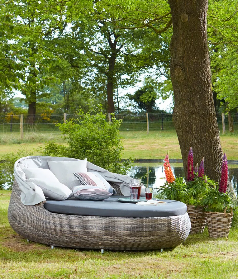 Dehner Sunlounger Florida, ca. B160/H160/T220 cm Braun Outlet
