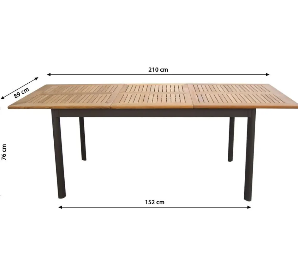 Dehner Garten-Esstische|Gartentische Holz > Teak-Ausziehtisch Colmar, ca. B152-210/H76/T89 cm