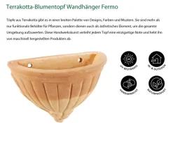 Dehner Blumenampeln & -Schalen|Blumentöpfe & Übertöpfe > -Blumentopf Wandhänger Fermo, antik-, ca. B30/H20/T18 cm