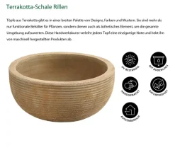 Dehner -Schale Rillen, rund, antik-braun Terrakotta Hot