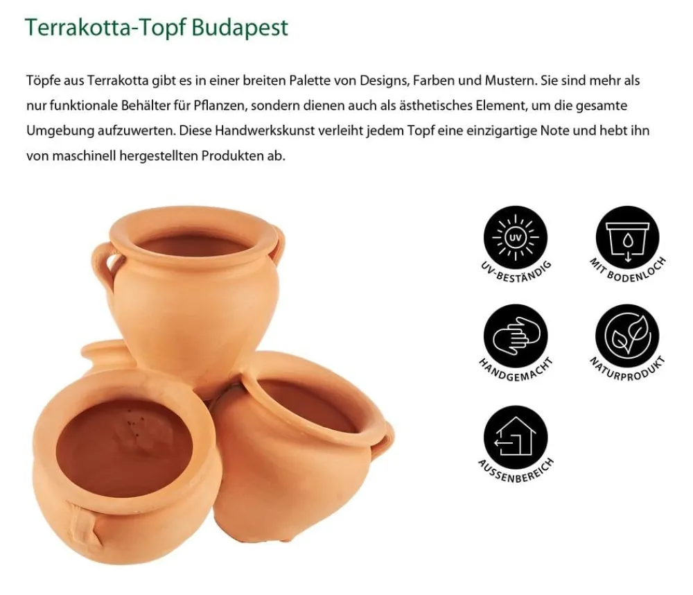 Dehner Blumentöpfe & Übertöpfe - -Topf Budapest Terrakotta
