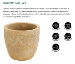 Dehner -Topf Lyah, rund, antik- Terrakotta Discount