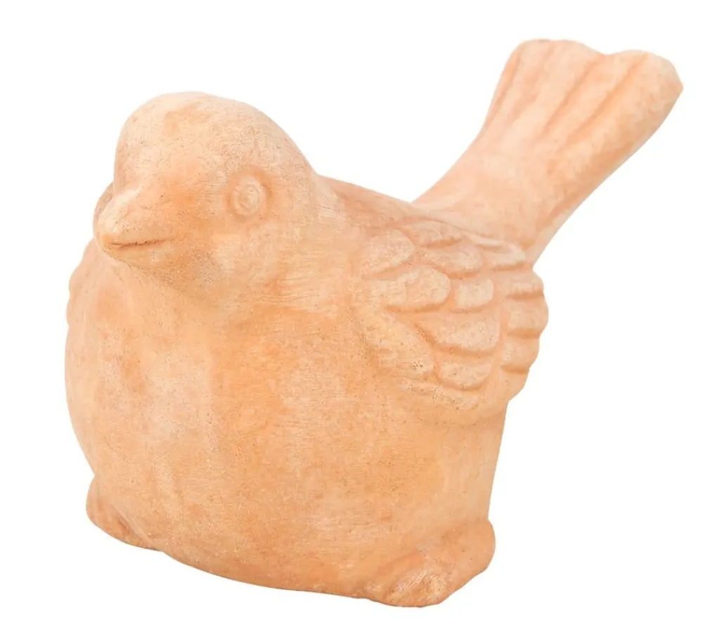 Dehner Gartenzwerge & Gartenfiguren - Terrakotta Vogel Orange